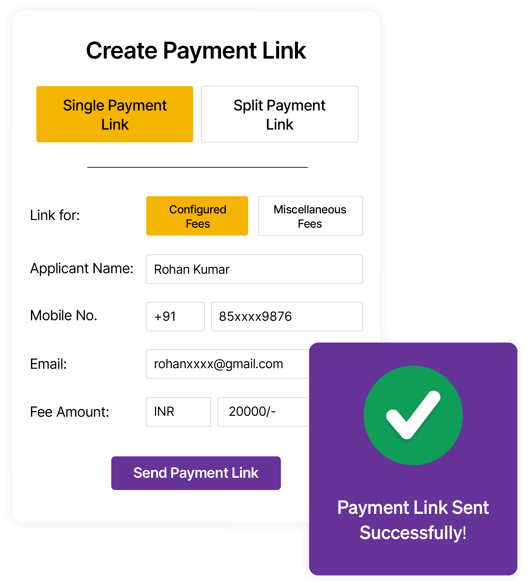 Personalized payment links