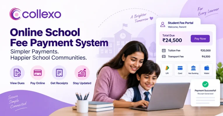 Online school fee payment system for parents to view dues, pay fees and receive payment receipts